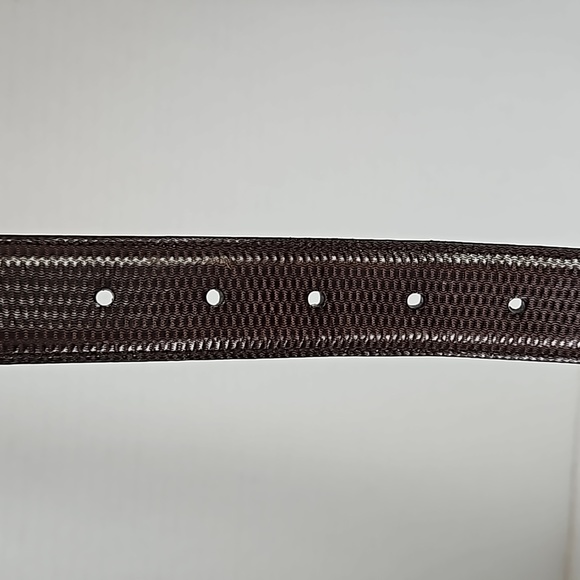 Trafaligar | Men's Embossed Brown Italian Calfskin Leather Belt Sz 36 - Picture 4 of 10